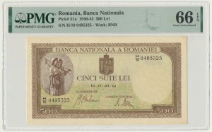 Romania, 500 Lei 1942 - PMG 66 EPQ