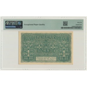 Rumunia, okupacja niemiecka, 1 lei (1917) - PMG 66 EPQ