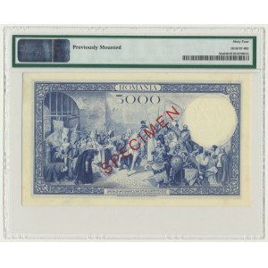 Rumunia, 5.000 lei 1931 - SPECIMEN - PMG 64
