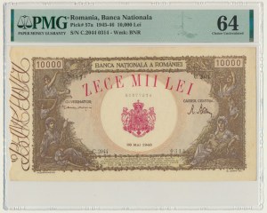 Roumanie, 10 000 lei 1946 - PMG 64