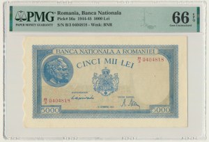 Romania, 5.000 Lei 1944 - PMG 66 EPQ