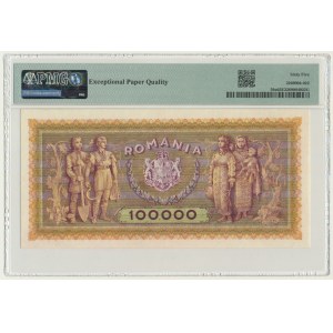 Romania, 100.000 Lei 1947 - PMG 65 EPQ