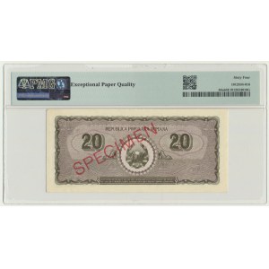 Rumunia, 20 lei 1950 - SPECIMEN - PMG 64 EPQ