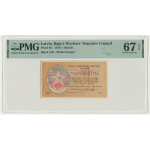 Latvia (Riga), 1 Rublis 1919 - PMG 67 EPQ