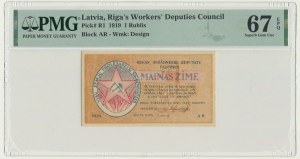 Latvia (Riga), 1 Rublis 1919 - PMG 67 EPQ