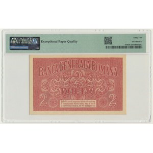 Rumunia, okupacja niemiecka, 2 lei (1917) - PMG 65 EPQ