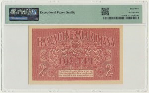 Romania, German Occupation, 2 Lei (1917) - PMG 65 EPQ