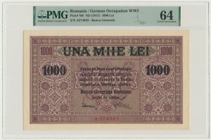 Roumanie, occupation allemande, 1 000 lei (1917) - PMG 64
