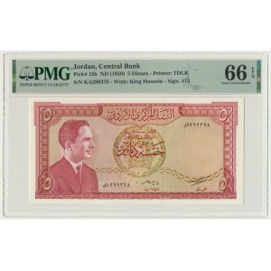 Jordania, 5 dinarów 1959 - PMG 66 EPQ