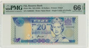 Fiji, 20 Dollars (1996) - PMG 66 EPQ - low serial number