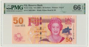 Fiji, 50 Dollars (2007) - PMG 66 EPQ
