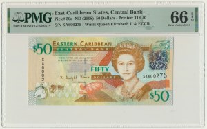 East Caribbean, 50 Dollars (2008) - PMG 66 EPQ