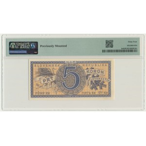 Słowacja, 5 koron (1945) - SPECIMEN - PMG 64