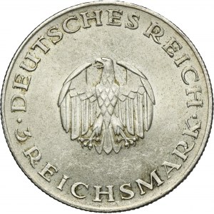 Germany, Weimar Republic, 3 Mark Berlin 1929 A - Gotthold Lessing