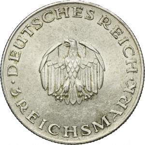 Germany, Weimar Republic, 3 Mark Berlin 1929 A - Gotthold Lessing