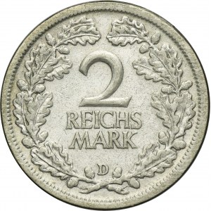 Germany, Weimar Republic, 2 Mark Munich 1926 D