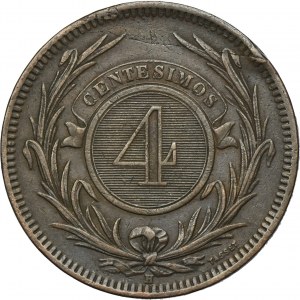 Uruguay, 4 Centésimos Birmingham 1869 H