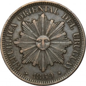 Uruguay, 4 Centésimos Birmingham 1869 H