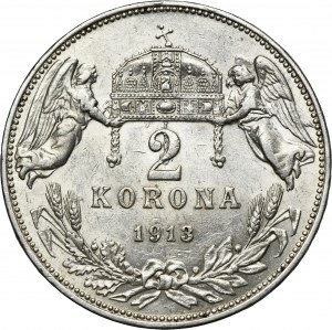 Węgry, Franz Joseph I, 2 Corona Kremnitz 1913 KB