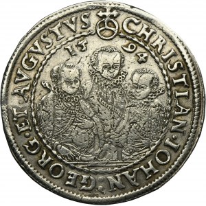 Germany, Saxony, Christian II, Johann Georg I and August, Halfthaler Dresden 1594 HB