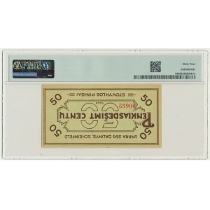 Germany, UNRRA, Scheinfeld for displaced Lithuanians - 50 Cents 1946 - PMG 64