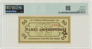 Lituanie/Allemagne, UNRRA, Scheinfeld pour les personnes déplacées lituaniennes - 50 cents 1946 - PMG 64