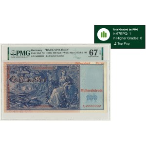 Germany, 100 Mark 1910 - BACK SPECIMEN - PMG 67 EPQ