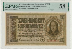 Ukraine, 200 Karbovanez 1942 - PMG 58