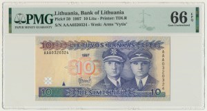 Lituanie, 10 litas 1997 - AAA - PMG 66 EPQ