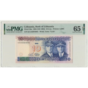 Lithuania, 10 Litu 1993 - KAA - PMG 65 EPQ