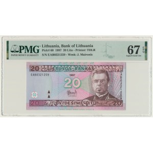 Lithuania, 20 Litu 1993 - PMG 66 EPQ