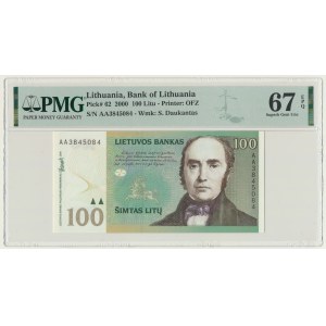Lithuania, 100 Litu 2000 - AA - PMG 67 EPQ
