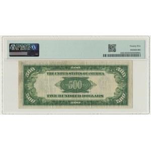 USA, Green Seal, New York, 500 Dollars 1934 - A - Julian & Morgenthau - PMG 25