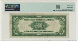 USA, Green Seal, New York, 500 Dollars 1934 - A - Julian & Morgenthau - PMG 25