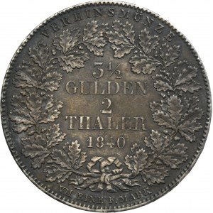 Germany, City of Frankfurt, 2 Thalers = 3 1/2 Gulden 1840