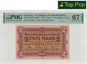 Kowno, 2 Mark 1918 - A - PMG 67 EPQ - RARE