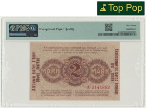 Kowno, 2 Mark 1918 - A - PMG 67 EPQ - RARE