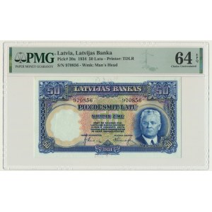 Łotwa, 50 łat 1934 - PMG 64 EPQ