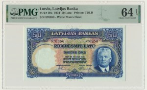 Latvia, 50 Latu 1934 - PMG 64 EPQ