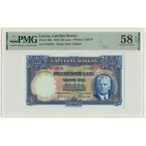 Łotwa, 50 łat 1934 - PMG 58 EPQ