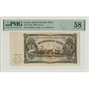 Latvia, 20 Latu 1936 - PMG 58