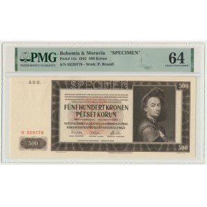 Bohemia and Moravia, 500 Korun 1942 - I issue - SPECIMEN - PMG 64
