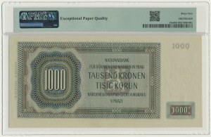 Bohême et Moravie, 1 000 couronnes 1942 - 2ème émission - MODÈLE - PMG 65 EPQ