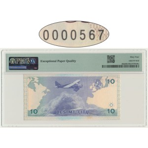Lithuania, 10 Litu 1993 - KAA 0000567 - PMG 64 EPQ - low serial number