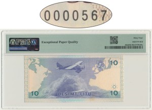 Lithuania, 10 Litu 1993 - KAA 0000567 - PMG 64 EPQ - low serial number