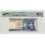 Lithuania, 10 Litu 1993 - KAA 0000567 - PMG 64 EPQ - low serial number