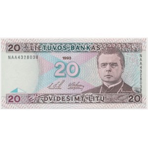 Lithuania, 20 Litu 1993