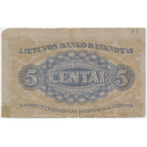 Lithuania, 5 Centai 1922