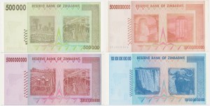 Zimbabwe, lot 500.000-10 trylions Dollars 2008 (4 pcs.)