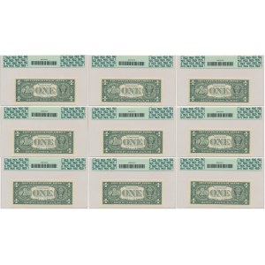 USA, 1 dolar 2001 - PCGS 65-66 PPQ (9 szt.) - kolejne numery